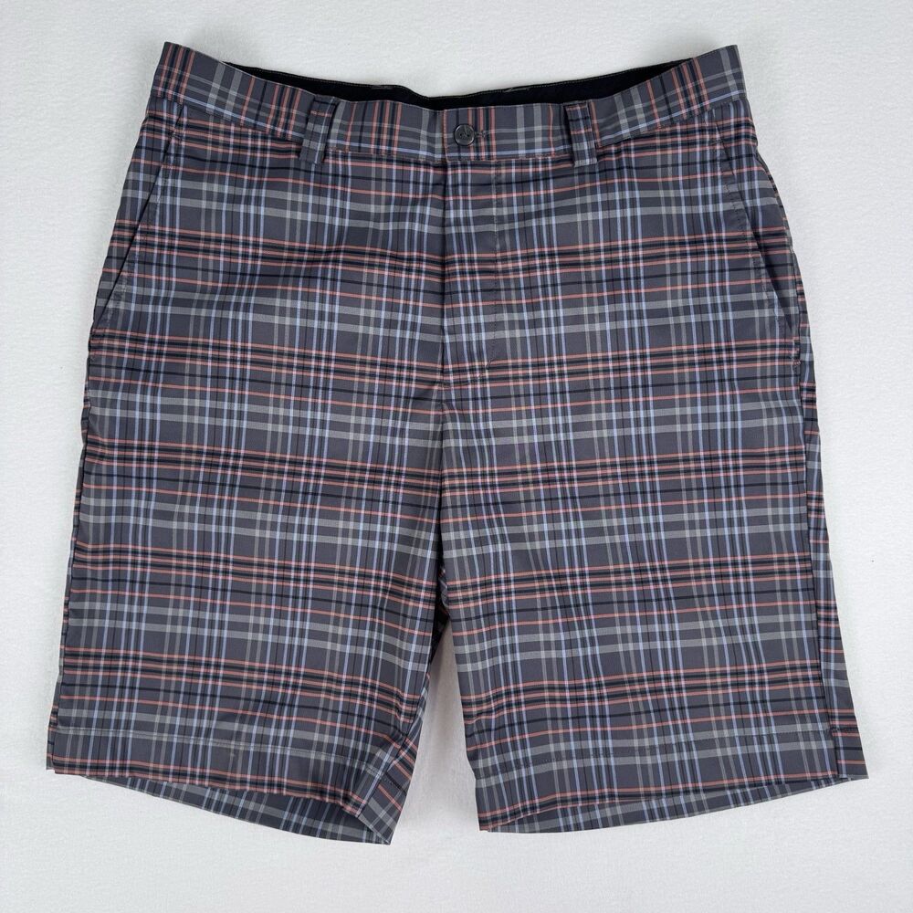 Cutter & Buck CB DryTec Men’s Sport Technical Shorts Size 34 Plaid Multicolor